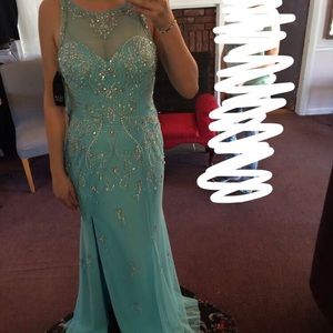Blue Dazzled Prom Dress